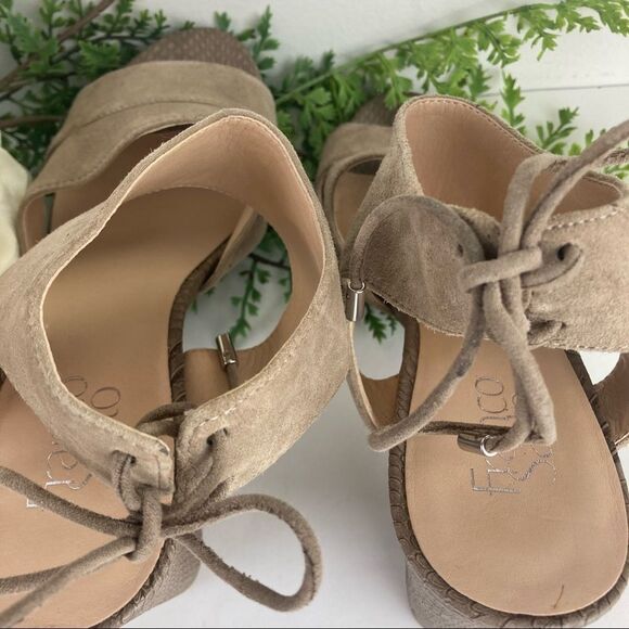 FRANCO SARTO Gem suede sandal block heel shoe 9M - Picture 5 of 8